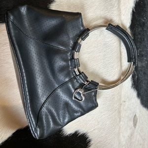 Vintage vegan leather circle bag